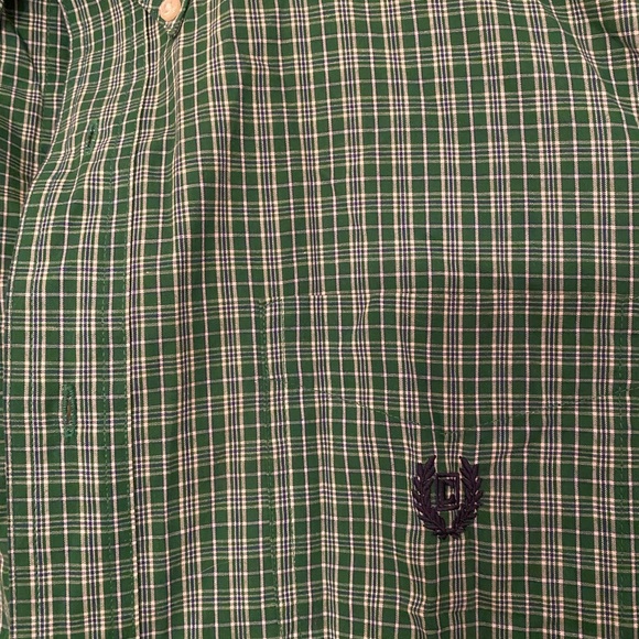 Green and white Chaps Ralph Lauren dressy but casual button down shirt. - Picture 2 of 4